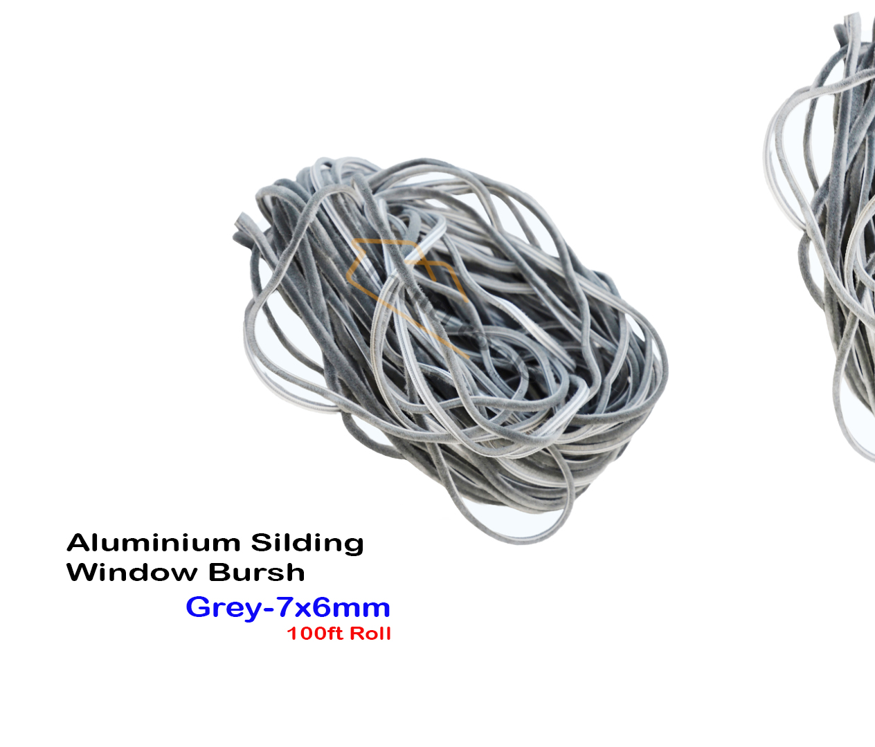 7mm X 6mm X 100ft Window Door Weatherstrip Brush Grey Seal Strip